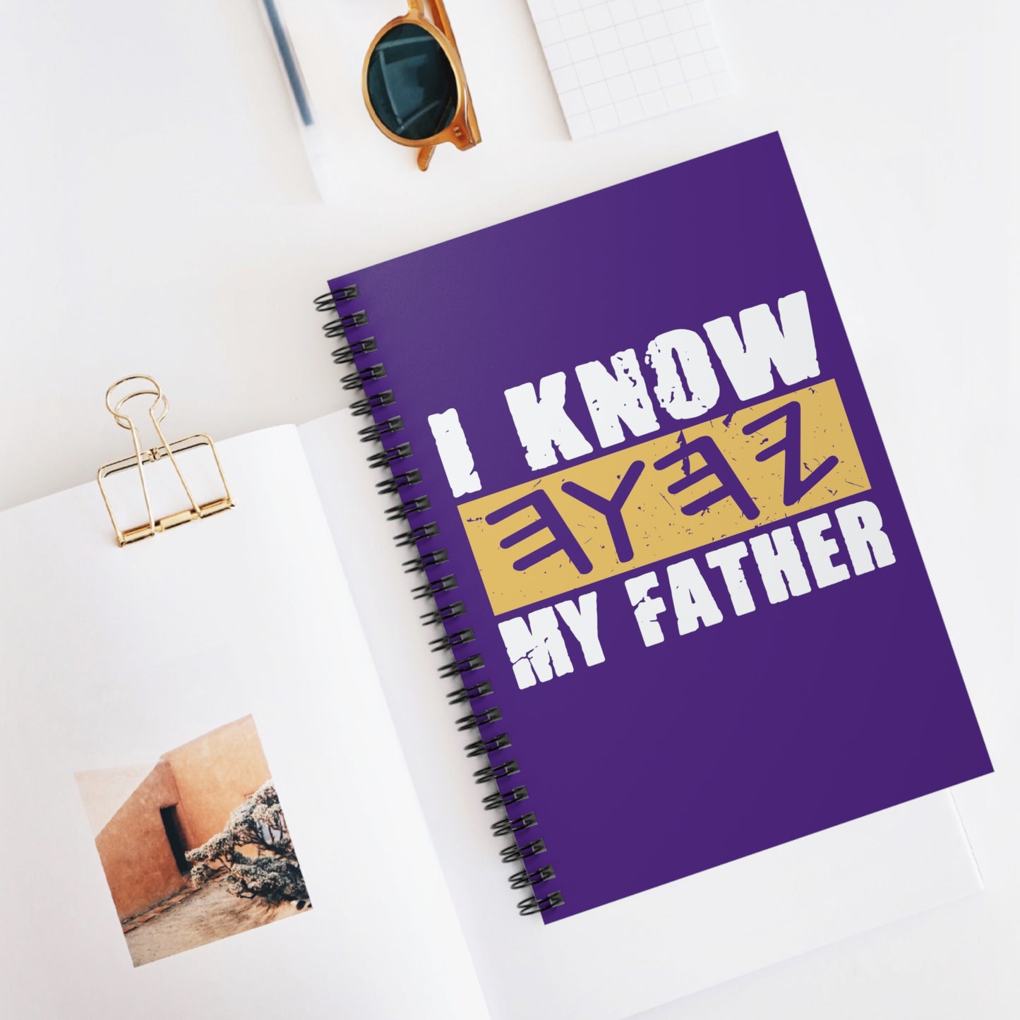I Know My Father Yahuwah Purple Spiral Notebook Prayer Journal - Ruled Line