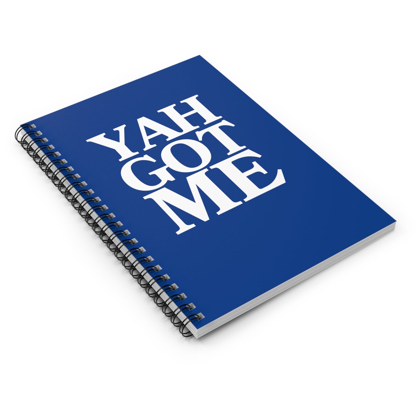 YAH GOT ME Blue Spiral Notebook Prayer Journal - 118 pages Ruled Line