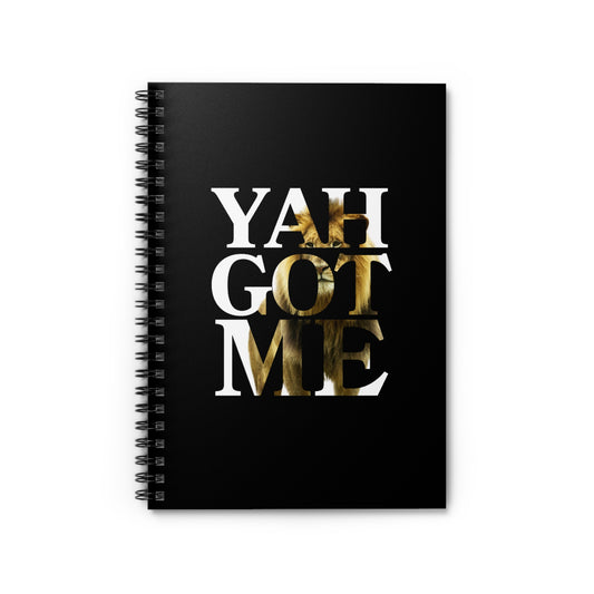 YAH GOT ME Lion Inside Spiral Notebook Prayer Journal - 118 pages Ruled Line
