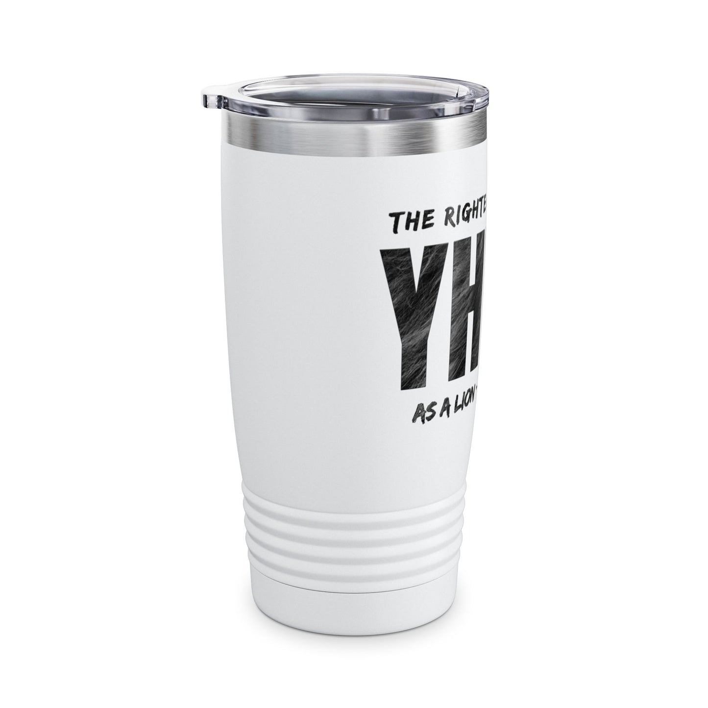 Inspirational 20oz Ringneck Tumbler - 'The Righteous Are Bold as a Lion - Proverbs 28:1'