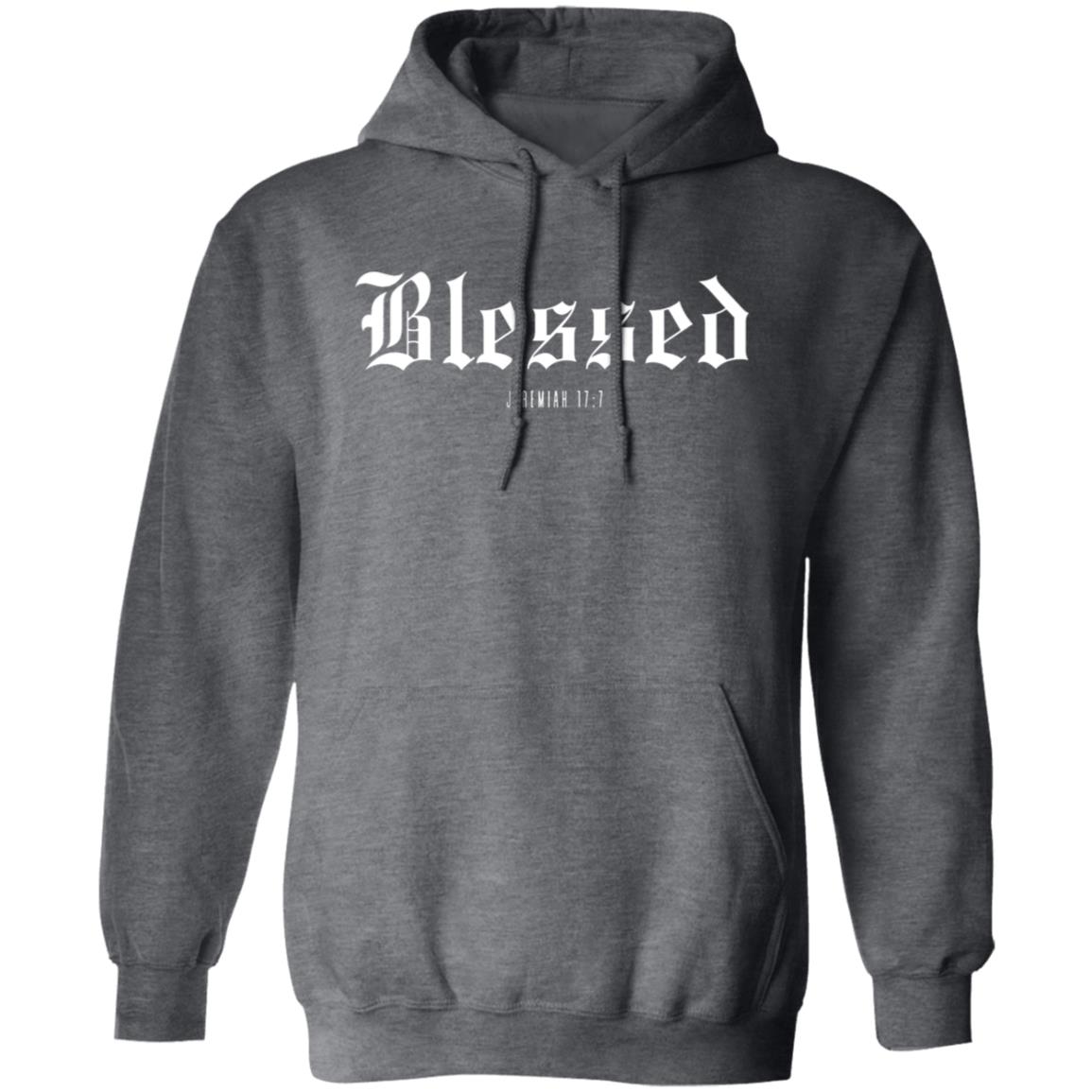 BLESSED in White Letters Pullover Hoodie