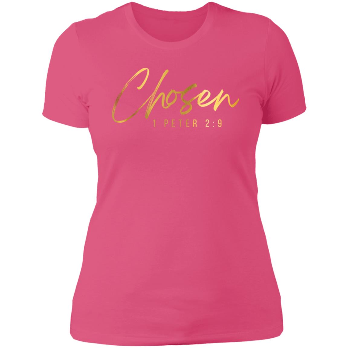 Chosen Gold Letters Ladies' Slim-Fit T-Shirt