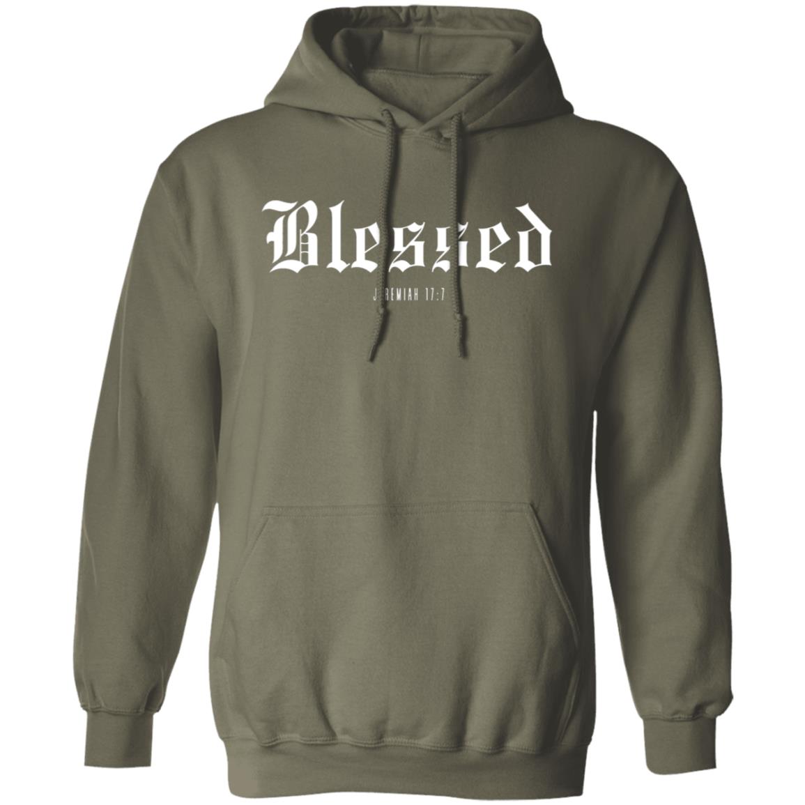 BLESSED in White Letters Pullover Hoodie