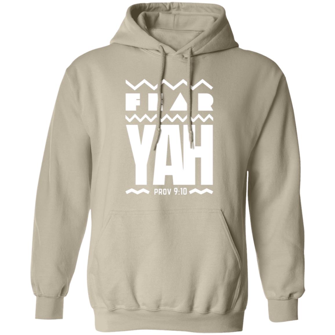 FEAR YAH in White Letter Pullover Hoodie