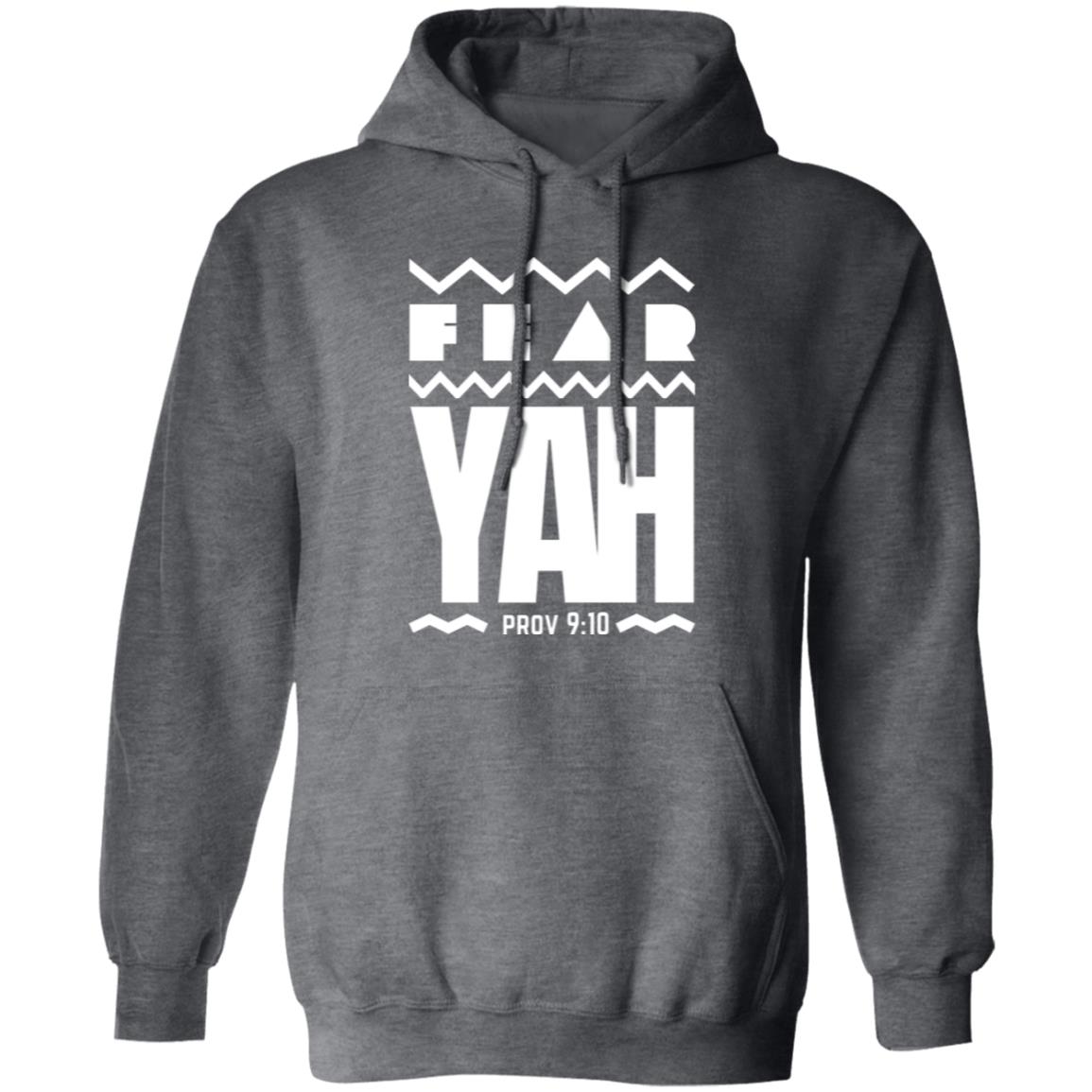FEAR YAH in White Letter Pullover Hoodie