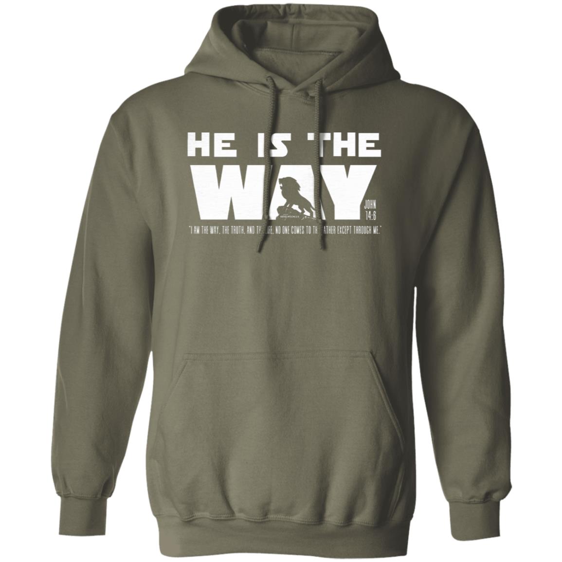 HE IS THE WAY in White Letters Pullover Hoodie