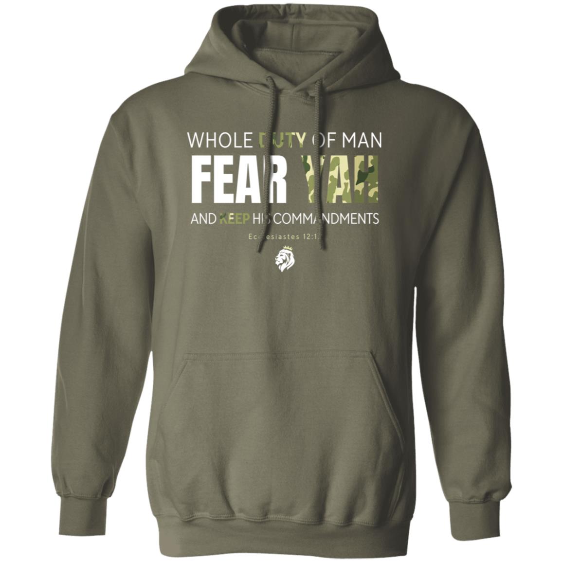 FEAR YAH in White and Camo Letters Pullover Hoodie