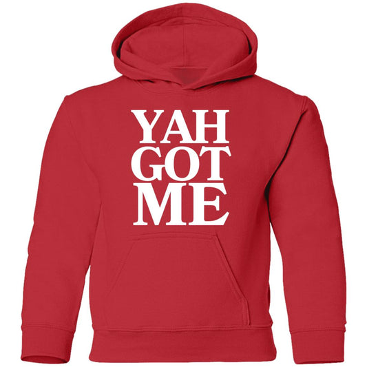 YAH GOT ME in White Letter Youth Pullover Hoodie