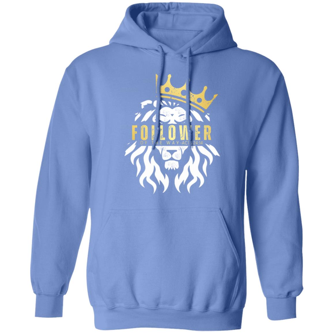 FOLLOWER OF THE WAY in White and Gold Letters Pullover Hoodie
