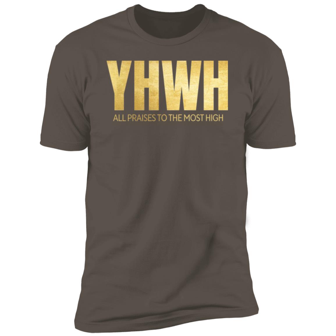 YAHUWAH in Gold Letters Premium Short Sleeve T-Shirt