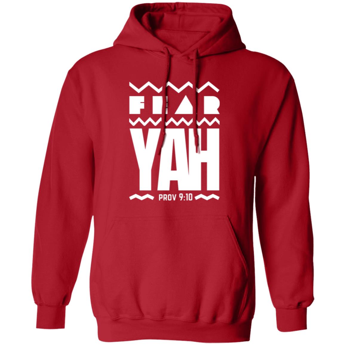 FEAR YAH in White Letter Pullover Hoodie