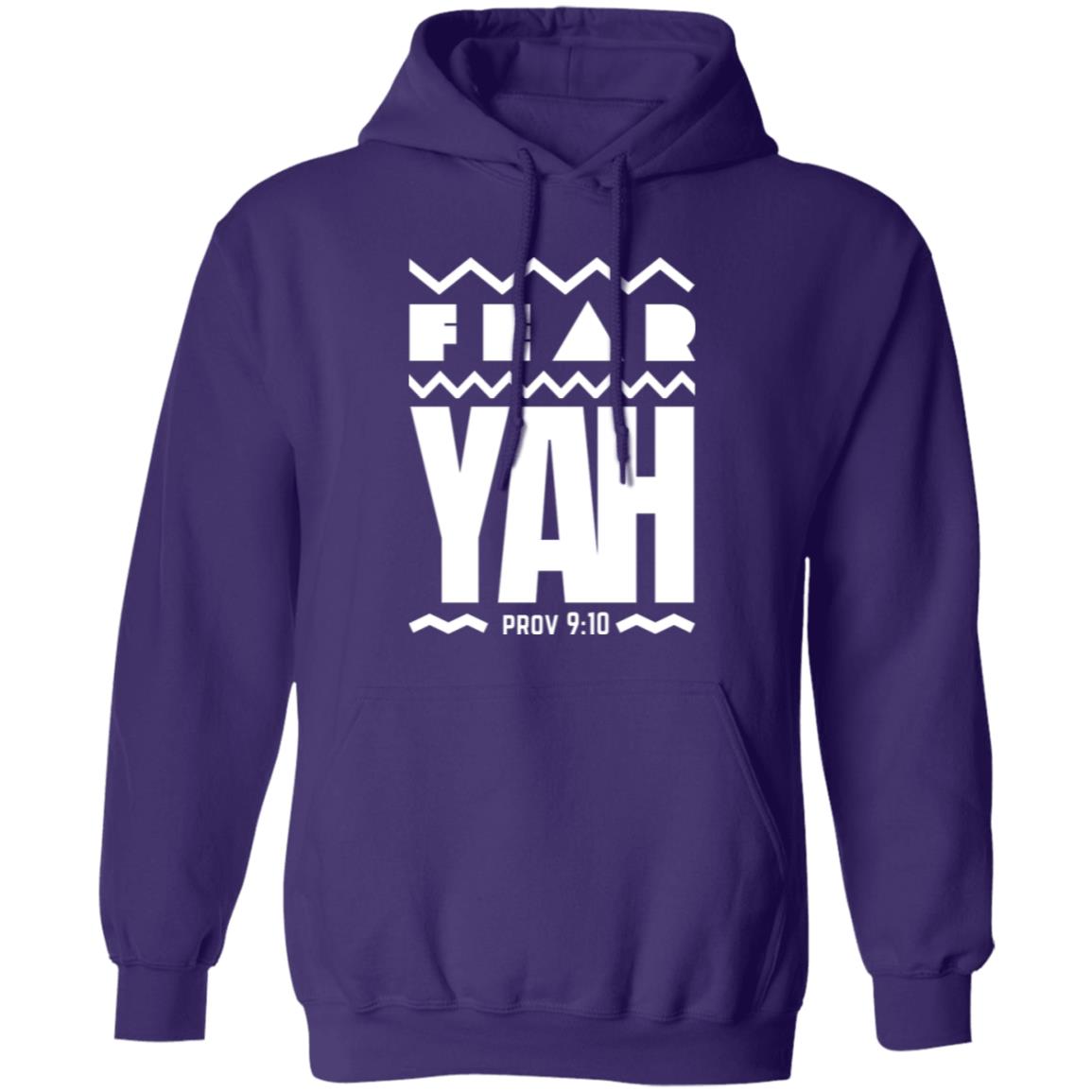 FEAR YAH in White Letter Pullover Hoodie