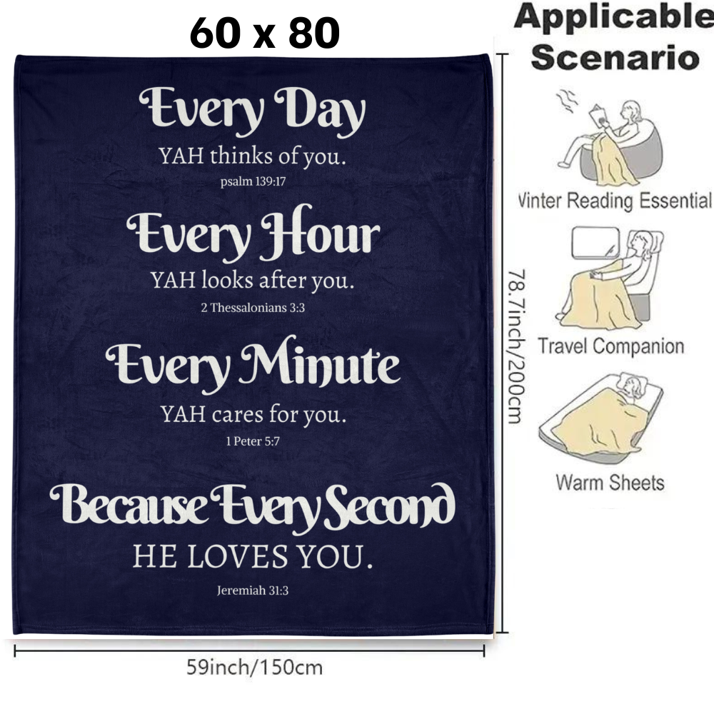YAH LOVES YOU Cozy Plush Fleece Throw Blanket Bible Verses For Him For Her