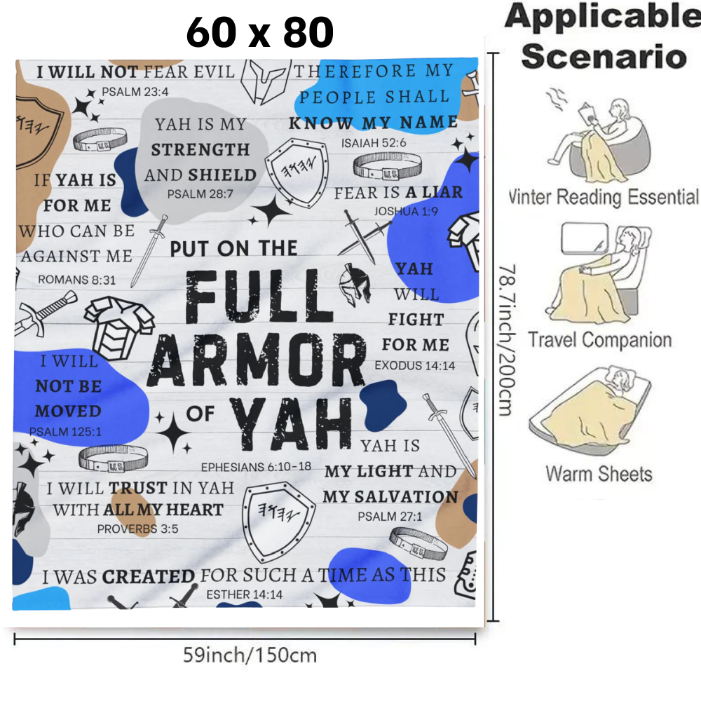 PUT ON THE FULL ARMOR OF YAH Throw Blanket Arctic Fleece Blanket