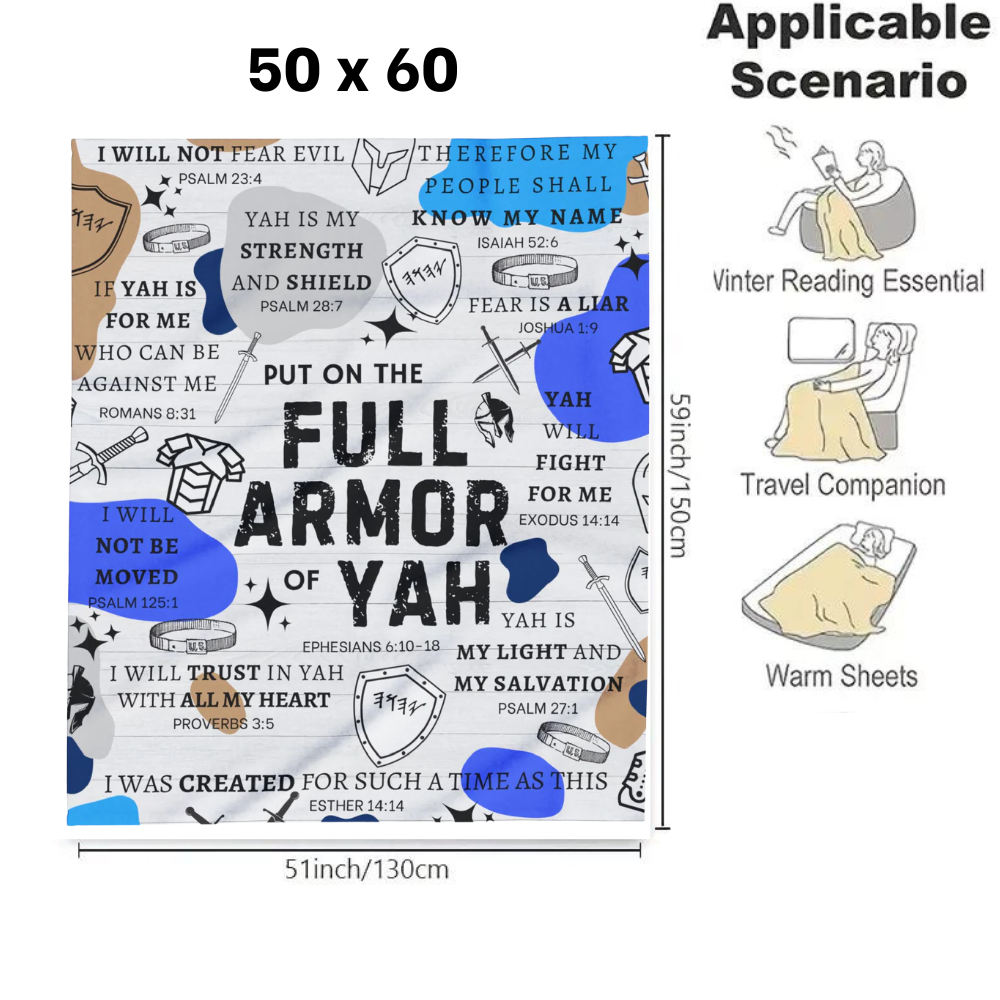 PUT ON THE FULL ARMOR OF YAH Throw Blanket Arctic Fleece Blanket