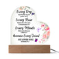 Every Day YAH thinks of YOU Inspirational LED light Acrylic Heart Plaque Gift Scripture Bible Verse pink Flower