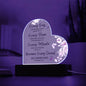Every Day YAH thinks of YOU Inspirational LED light Acrylic Heart Plaque Gift Scripture Bible Verse pink Flower
