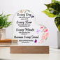 Every Day YAH thinks of YOU Inspirational LED light Acrylic Heart Plaque Gift Scripture Bible Verse pink Flower