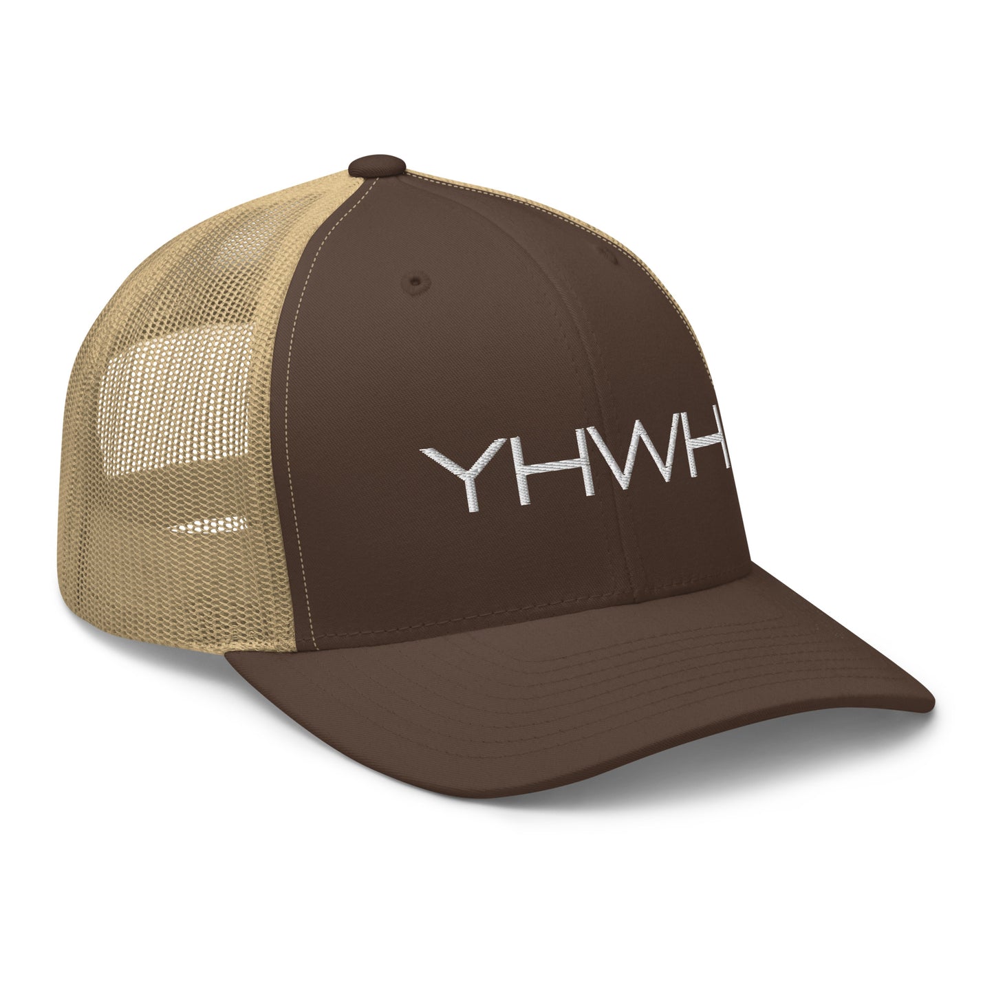 YHWH in White Letter Embroidery Trucker Cap