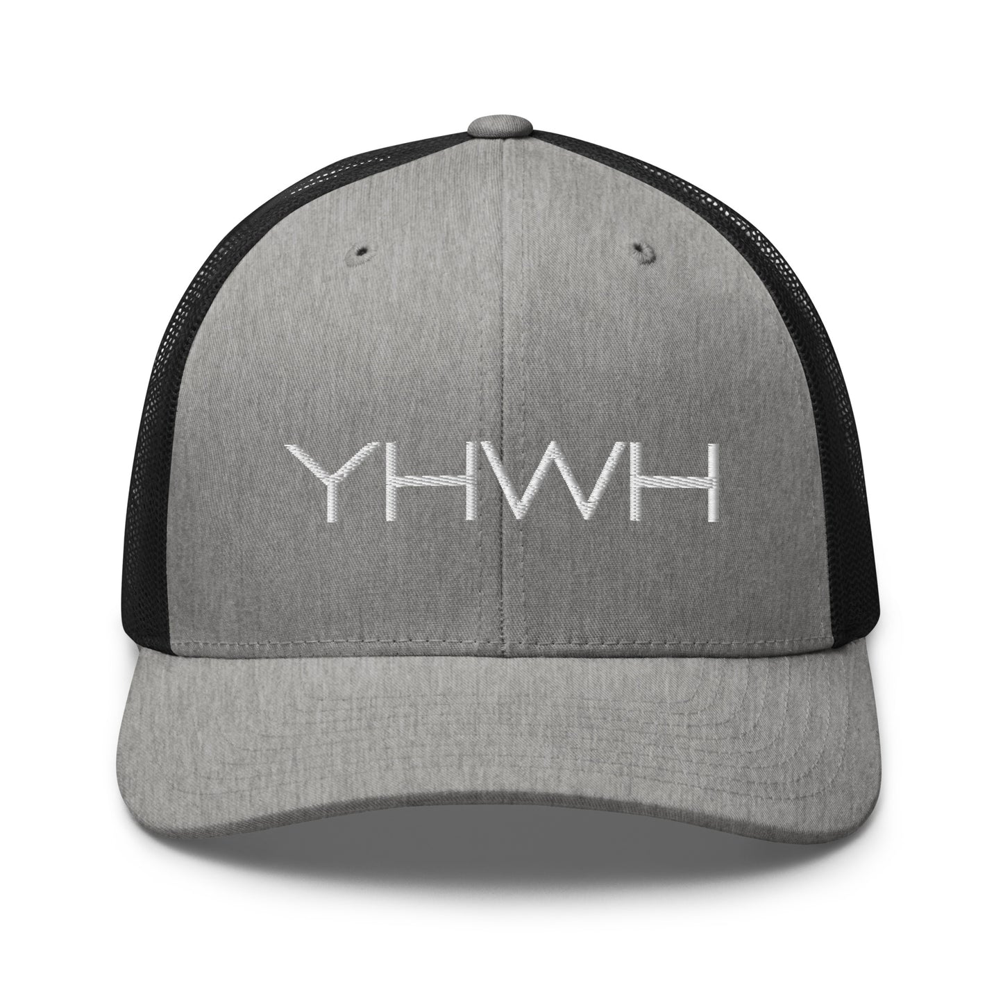 YHWH in White Letter Embroidery Trucker Cap