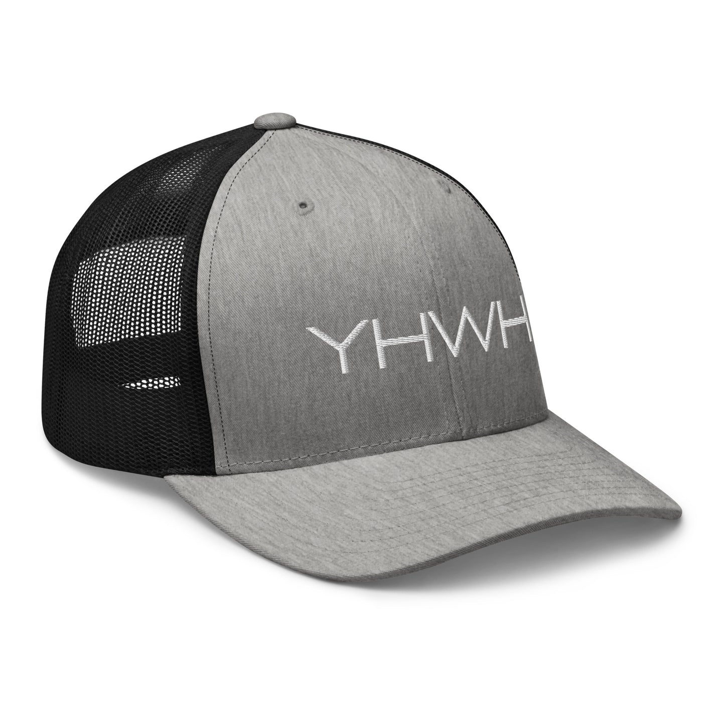 YHWH in White Letter Embroidery Trucker Cap