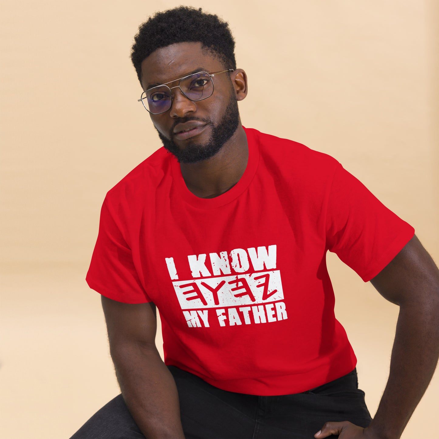 I KNOW MY FATHER in White Letter Unisex T-shirt