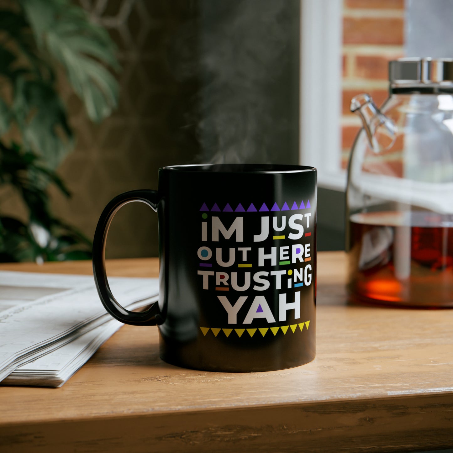 TRUSTING YAH 11oz Black Mug