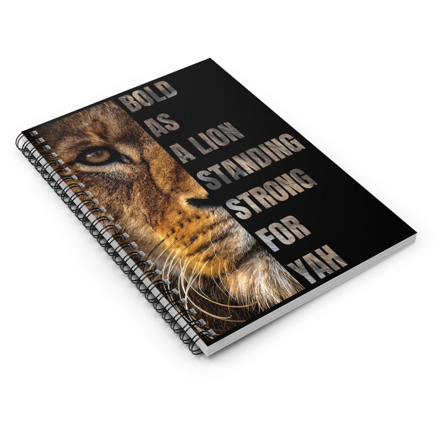 Bold As A Lion Spiral Prayer Journal Notebook - 118 pages Ruled Line