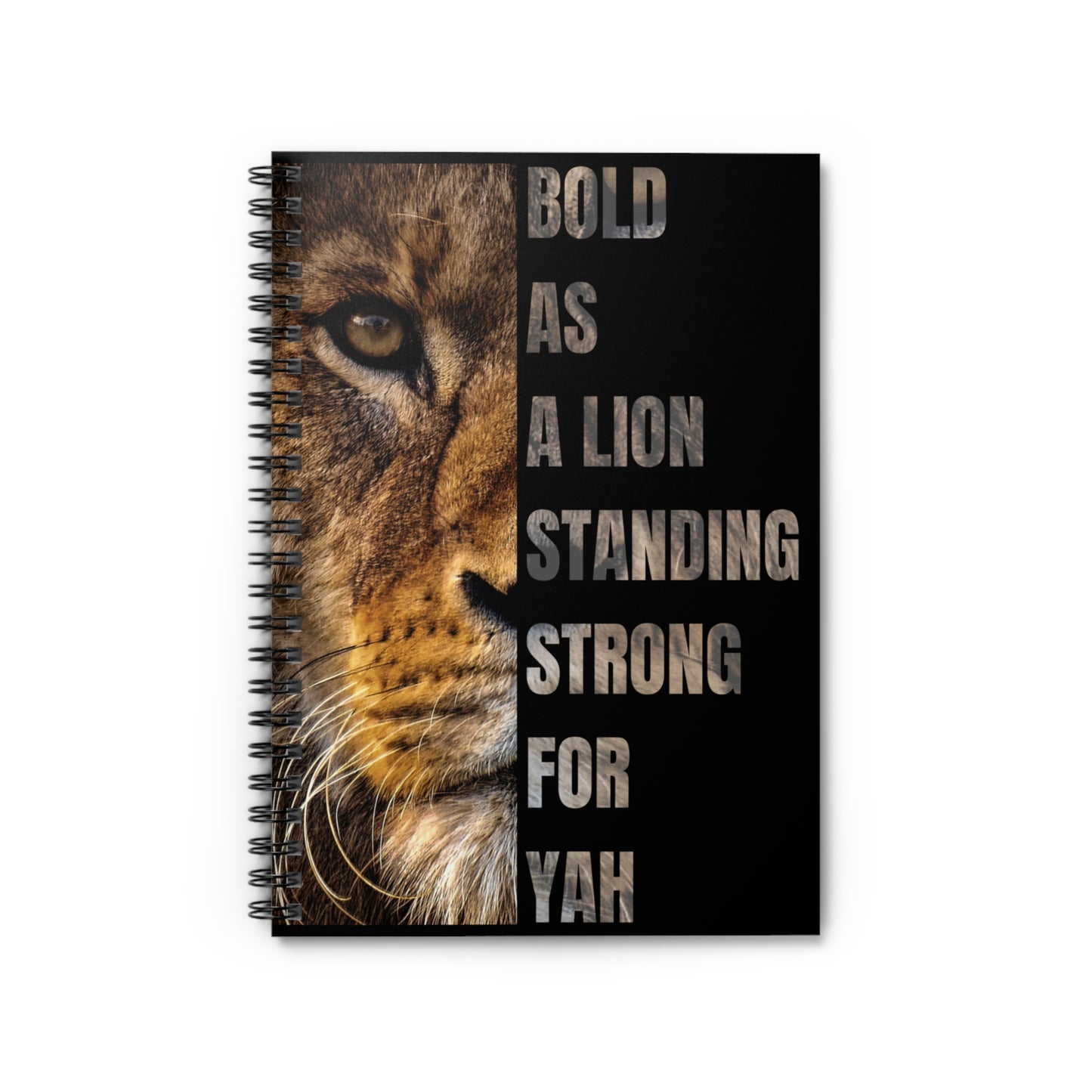 Bold As A Lion Spiral Prayer Journal Notebook - 118 pages Ruled Line