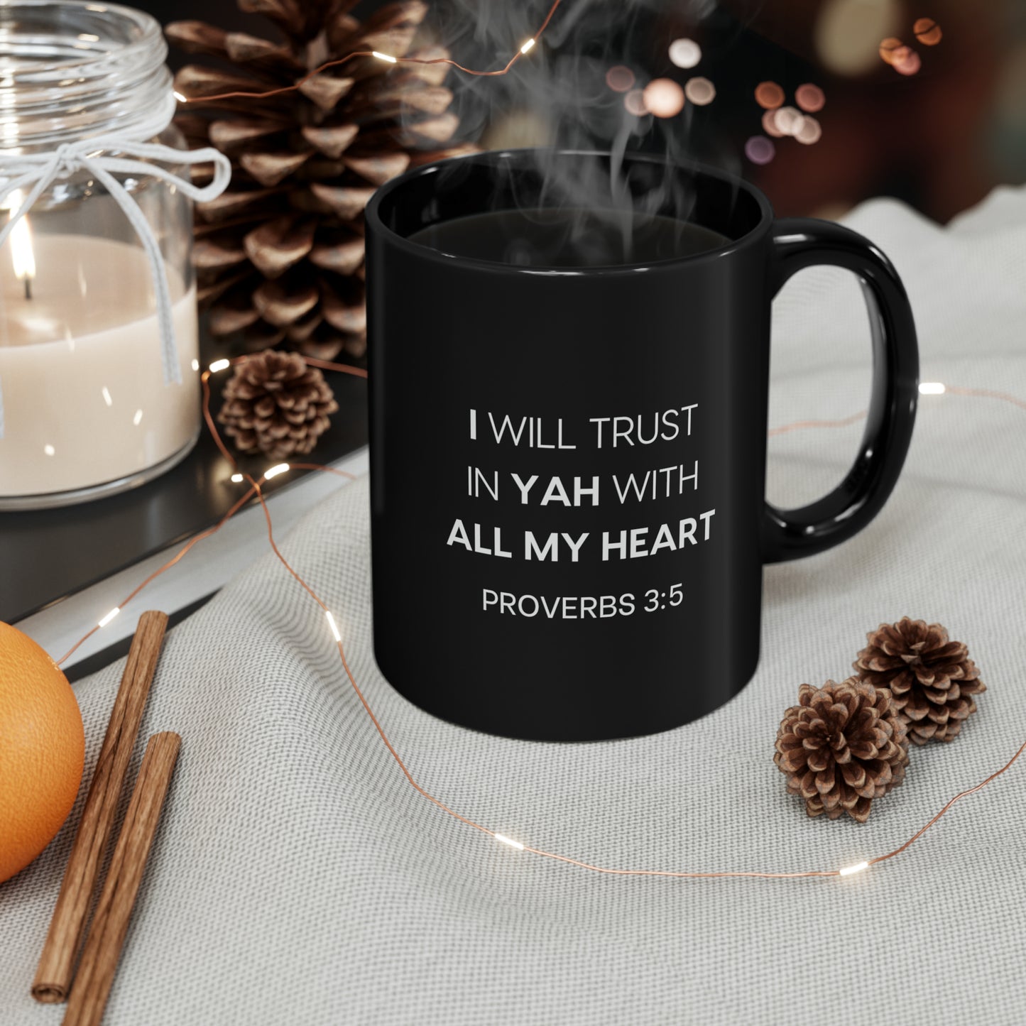 TRUSTING YAH 11oz Black Mug