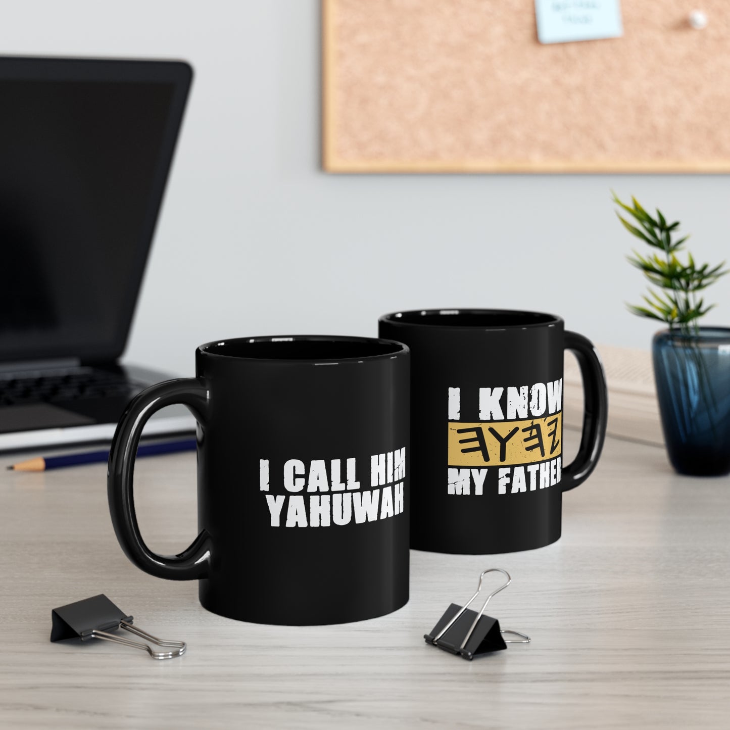 I Know My Father Black Mug 11oz