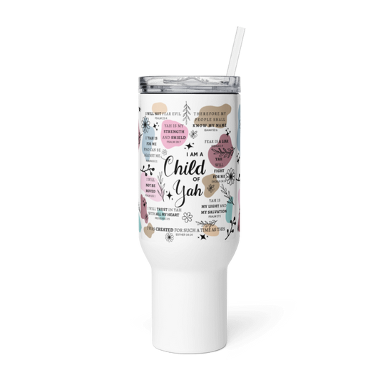 Child of YAH 40 oz Travel mug Tumbler with Handle and Straw