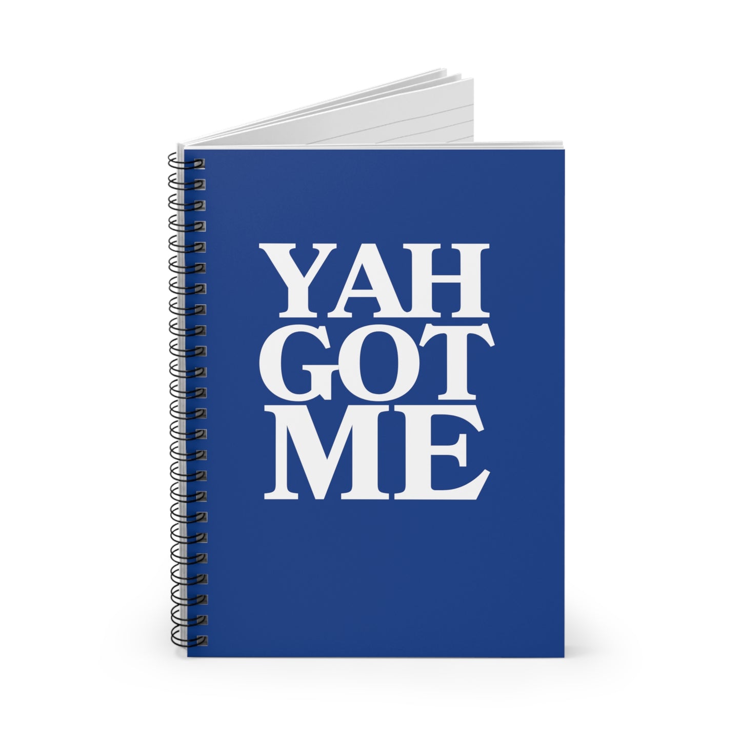 YAH GOT ME Blue Spiral Notebook Prayer Journal - 118 pages Ruled Line