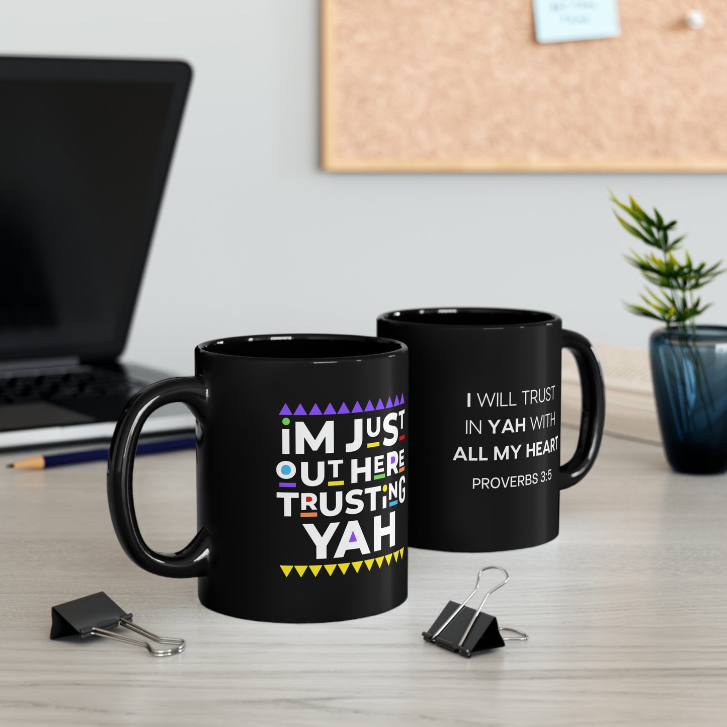 TRUSTING YAH 11oz Black Mug