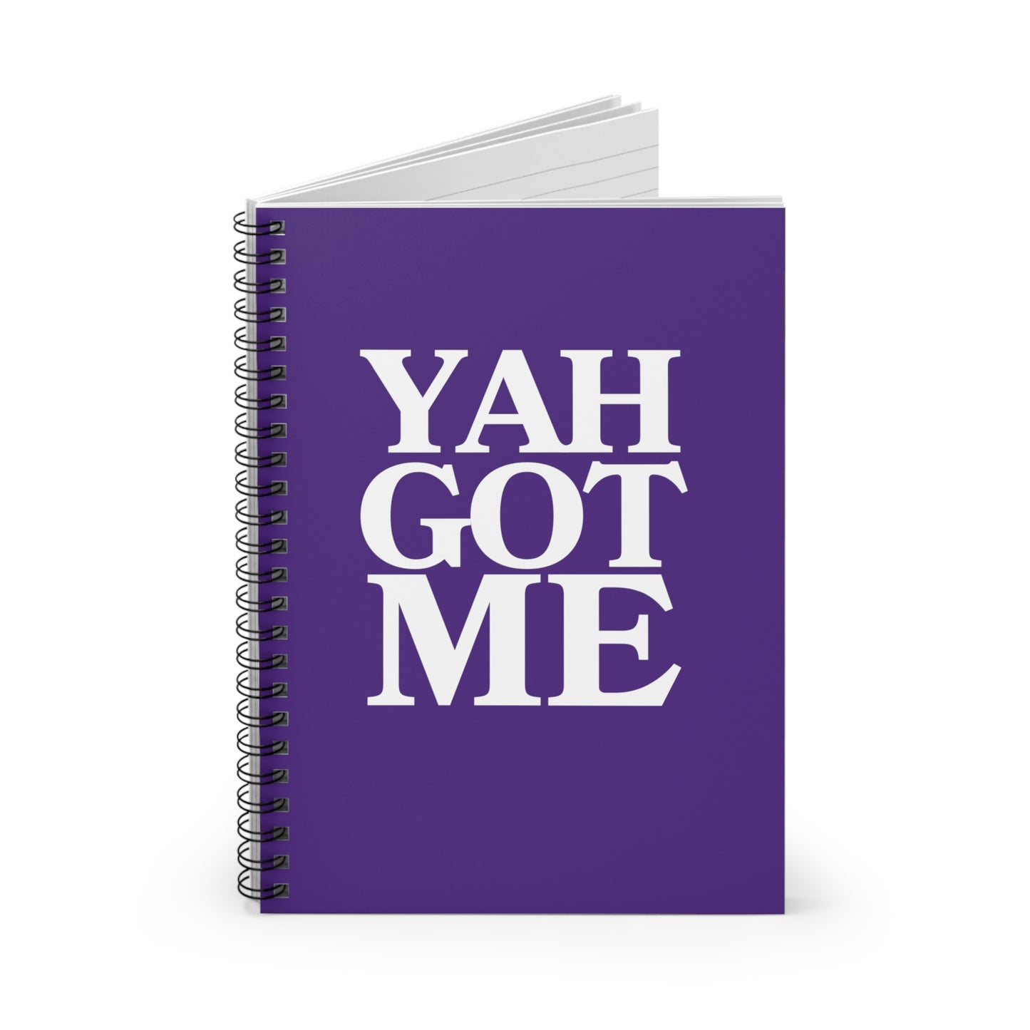 YAH GOT ME Purple Spiral Notebook Prayer Journal - 118 pages Ruled Line