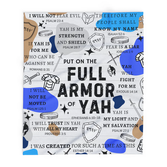 PUT ON THE FULL ARMOR OF YAH Throw Blanket Arctic Fleece Blanket