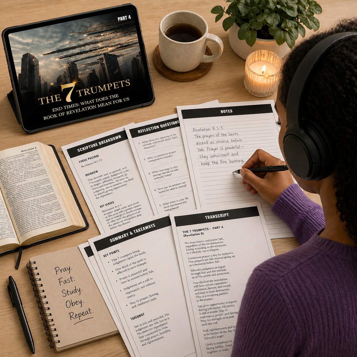 The 7 Trumpets Bible Study Guide pt. 4 | Understand Revelation 8 & Prepare with Clarity | Lesson Study Guide + Audio MP3 + Scripture Study + Lesson Transcript PDF Download