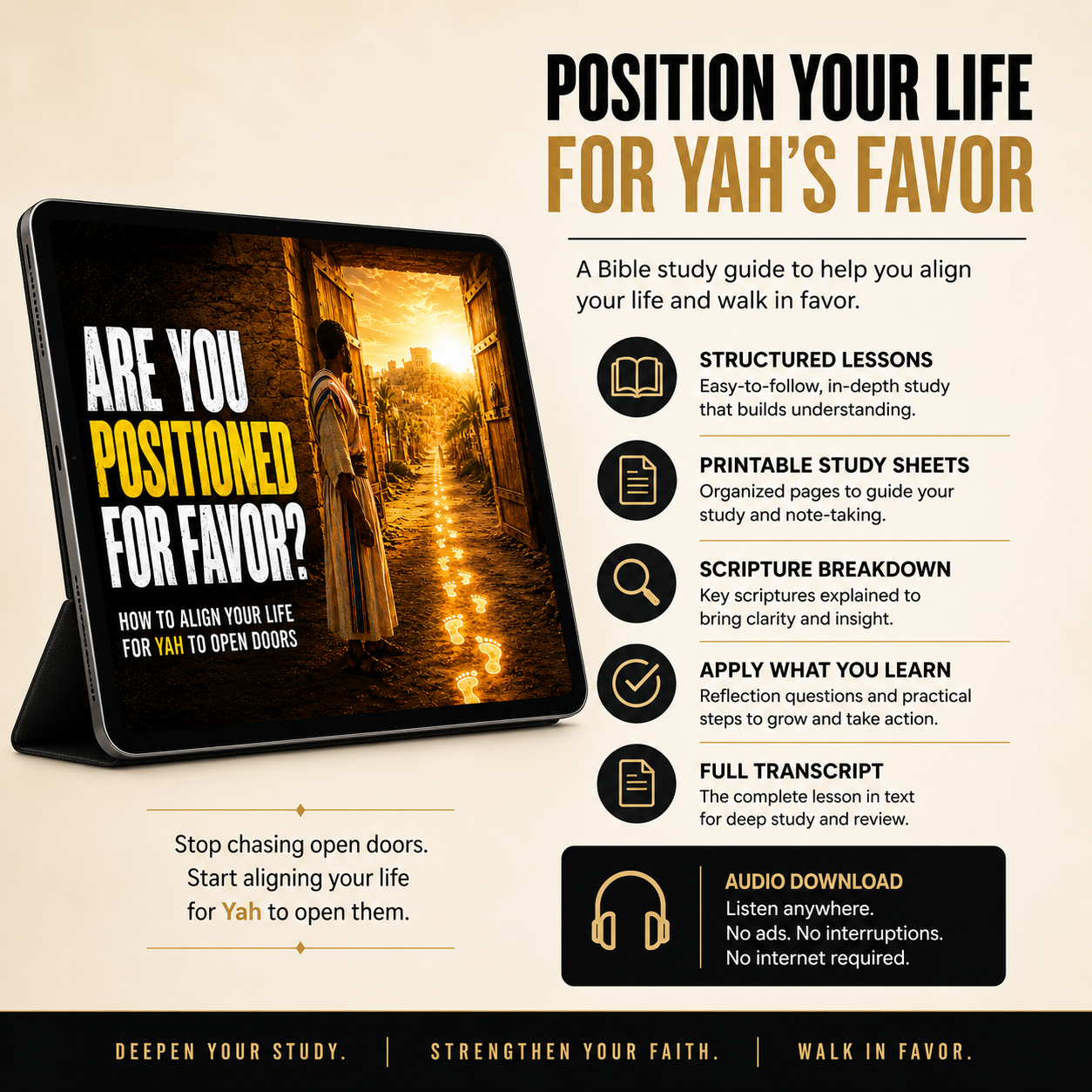 Positioned for Favor Bible Study Guide | Align Your Life for Yah to Open Doors