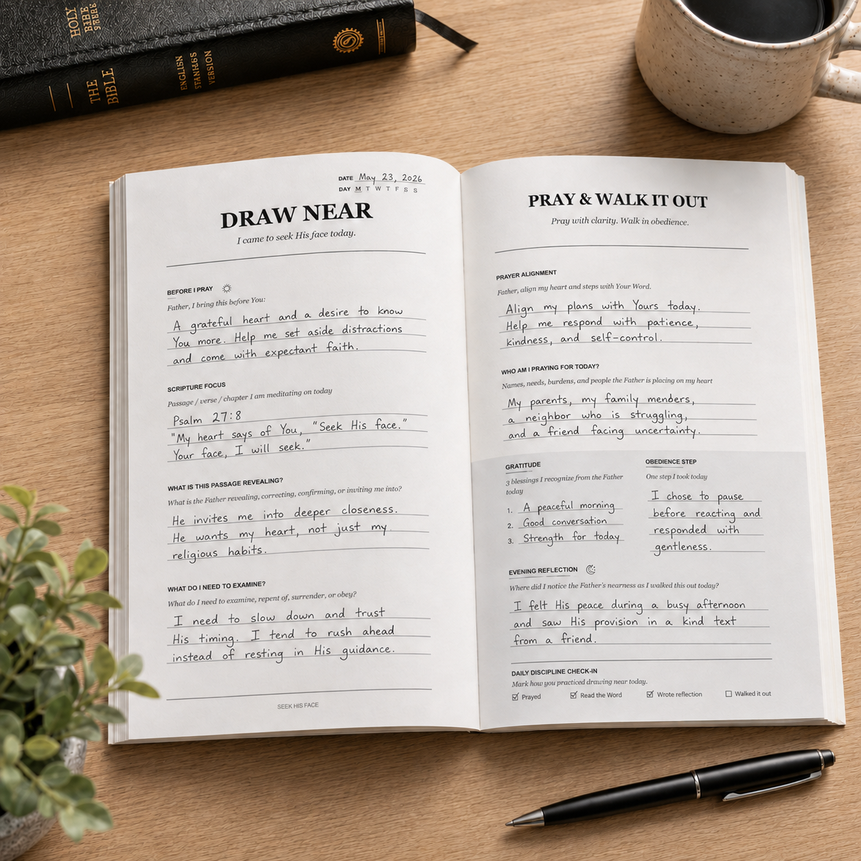 Seek His Face: A 30-Day Guided Prayer Journal: Build a Daily Prayer Habit with Scripture Reflection, Gratitude, Answered Prayers, and Spiritual Growth