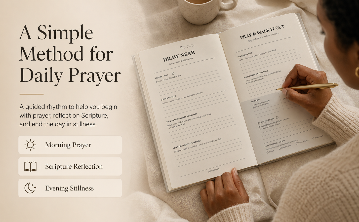Seek His Face: A 30-Day Guided Prayer Journal: Build a Daily Prayer Habit with Scripture Reflection, Gratitude, Answered Prayers, and Spiritual Growth