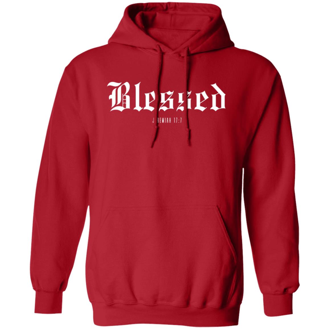 BLESSED in White Letters Pullover Hoodie