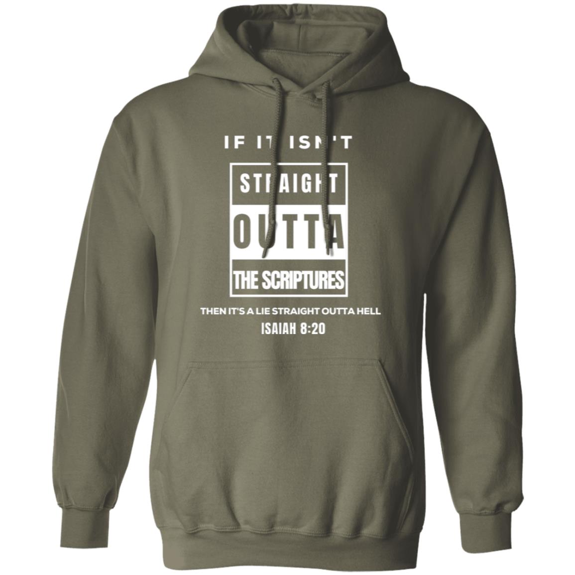 STRAIGHT OUTTA THE SCRIPTURES in White letters Pullover Hoodie