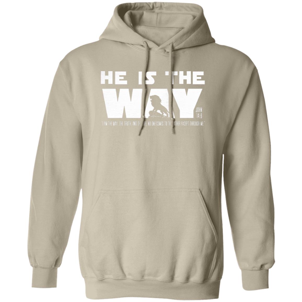 HE IS THE WAY in White Letters Pullover Hoodie