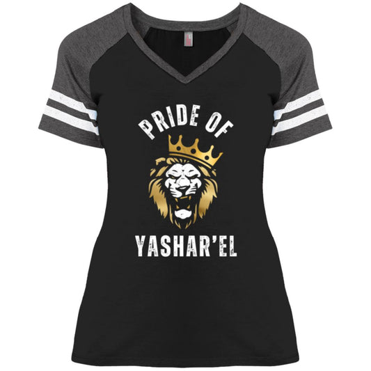 Pride of YASHAR'EL Ladies' Game V-Neck T-shirt
