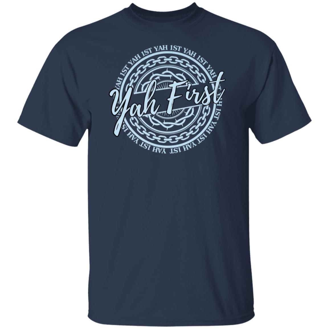 YAH First In Light Blue Letters Classic Unisex T-Shirt