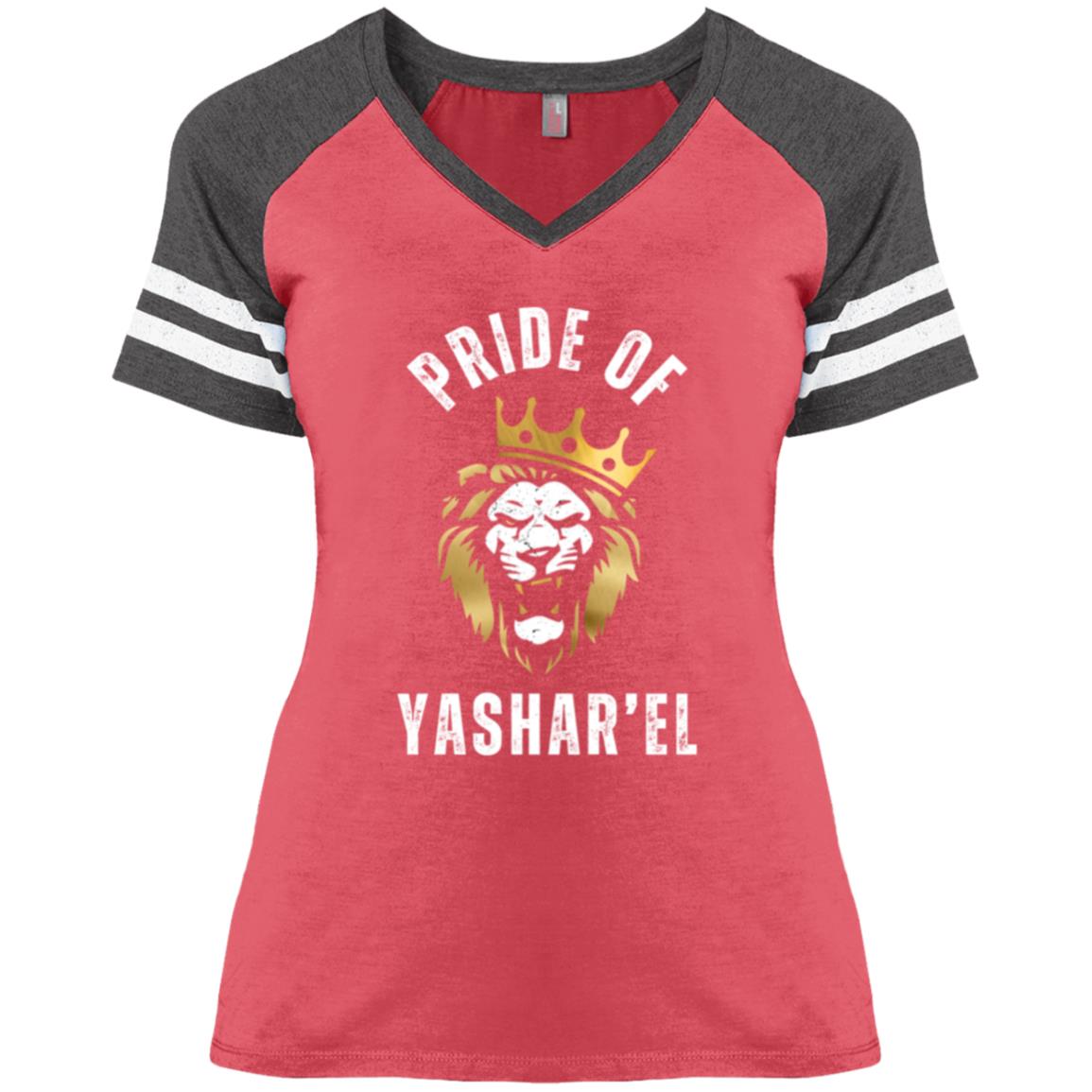 Pride of YASHAR'EL Ladies' Game V-Neck T-shirt