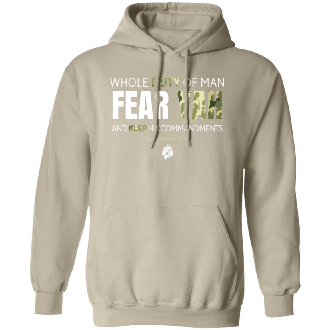 FEAR YAH in White and Camo Letters Pullover Hoodie