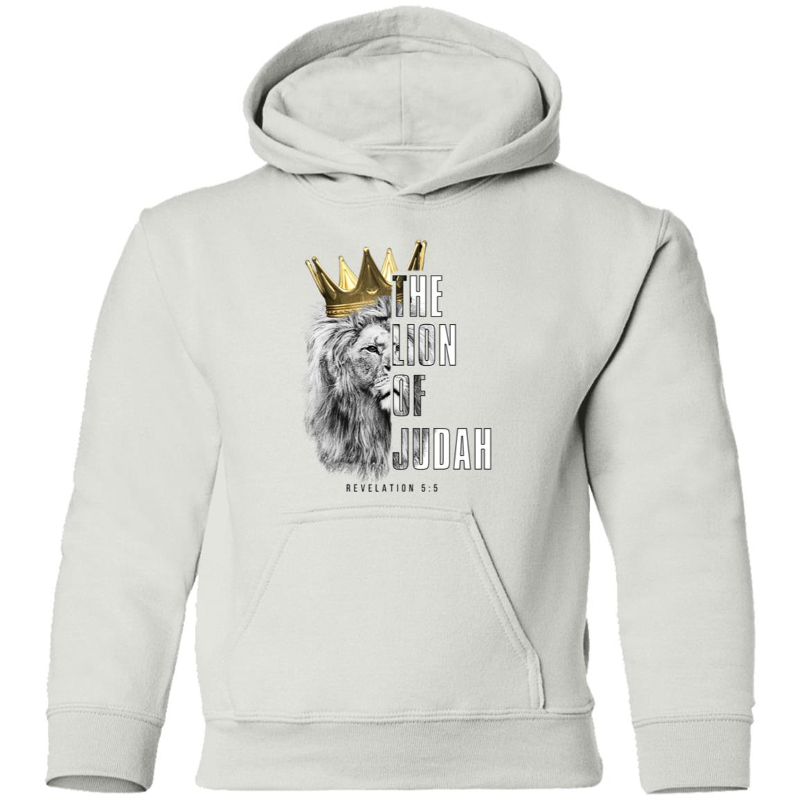 Lion of Judah Youth Pullover Hoodie in Black letters