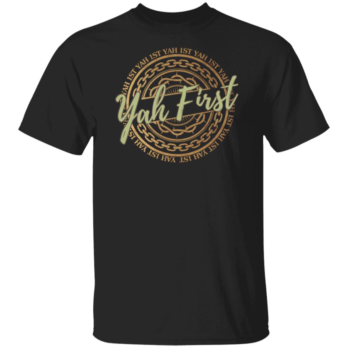 YAH First In Brown Letters Classic Unisex T-Shirt