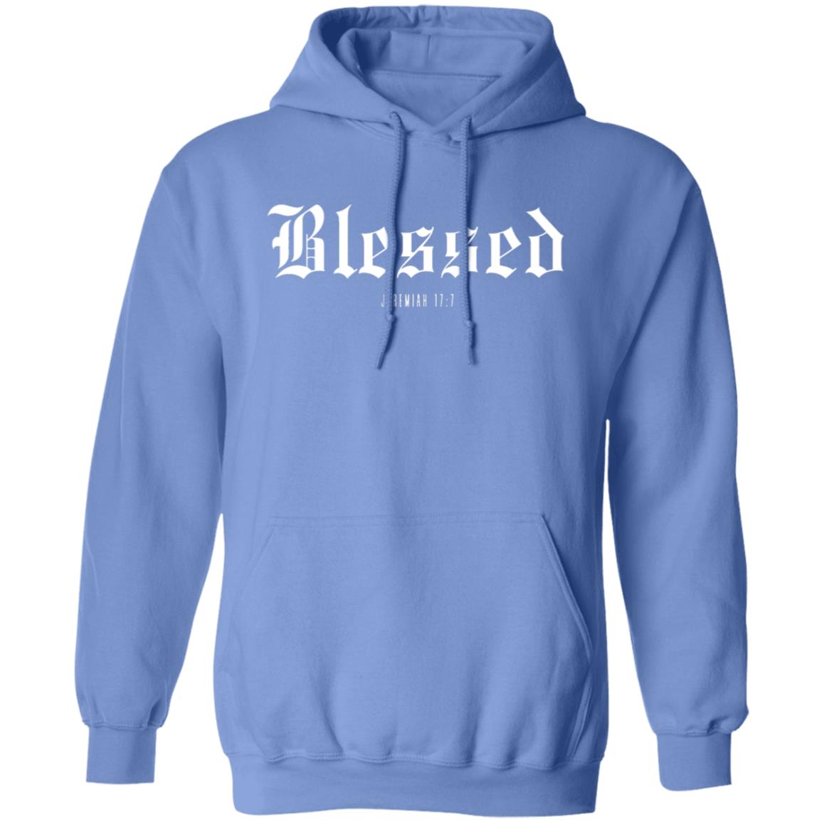 BLESSED in White Letters Pullover Hoodie